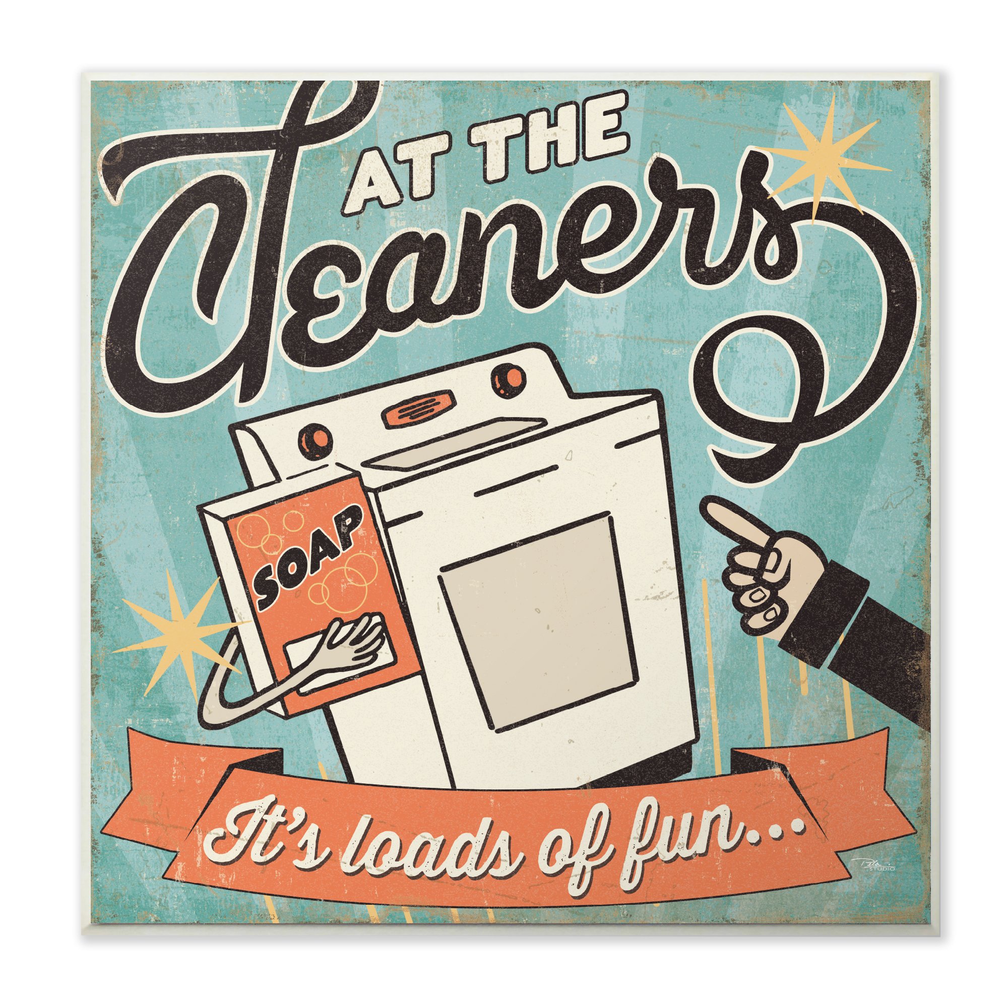 The Stupell Home Decor Collection At The Cleaners Its Loads of Fun Wall Plaque Art, Wood, Multi-Colour