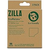 Zilla EcoRenew Filter Cartridge for SmartClean 20G Filter, 3-Pack | Replacement water filters, aquarium filter cartridge with carbon-infused dual-sided media, NoDrip, biodegradable