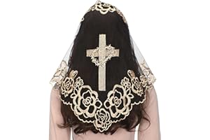 Mantveil Catholic Chapel Veils for Women: Christian Flower Lace Mantilla Veils Catholic Church Head Coverings Latin Mass