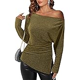 Lotusmile Women's Fall Winter Off The Shoulder Long Sleeve Blouse Dressy Casual Tops