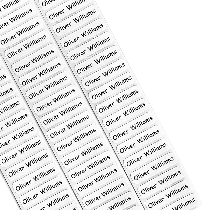 50 Peel & Stick Printed Property Name Labels/Tapes/Tags School Amazon