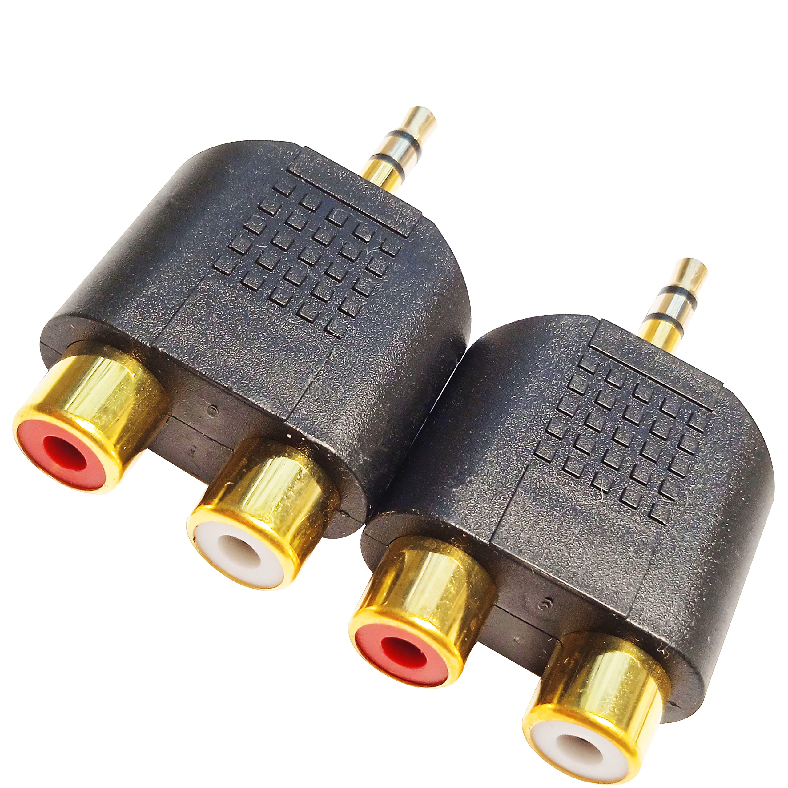 SHANFEILU 3.5mm Stereo to 2-RCA Splitter Audio Adapter Gold Plated 3.5mm TRS Male to Dual RCA Female Jack Y Plug Audio Converter (2 Pack)