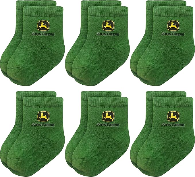 John Deere Baby Boys' JD51424MGRLGA Infant Crew Socks, Green, 1224 Months Buy Online at