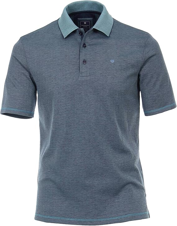 Redmond Men's Pima Cotton Patterned Polo Shirt With Fashionable