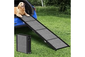 FIAYGRO Dog Ramp for Car Large Dog, 71" x 20” Portable Car Ramp for Dogs with Non-Slip Rug Surface, Folding Pet Ramp Dog Steps Dog Car Ramp for SUV Car & Truck, Outdoor Dog Ramp Up to 300 LBS