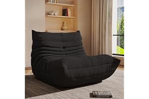 B.SAURASENG Bean Bag Chair, Oversized Bean Bag Chair for living Room, Fireside Chair for adults with Memory Foam Filled, Big Accent Sofa Lounge Floor Sofa for Gaming, Reading, Relax, No Assembly Required. (Black)