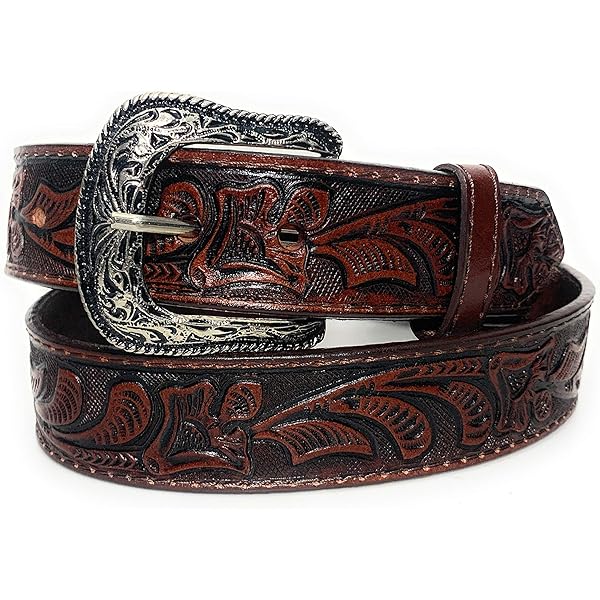 【りゅう】EMBOSSED LEATHER BELT PAISLEY You're Driving Me Paisley Leather Belt, Paisley Belt