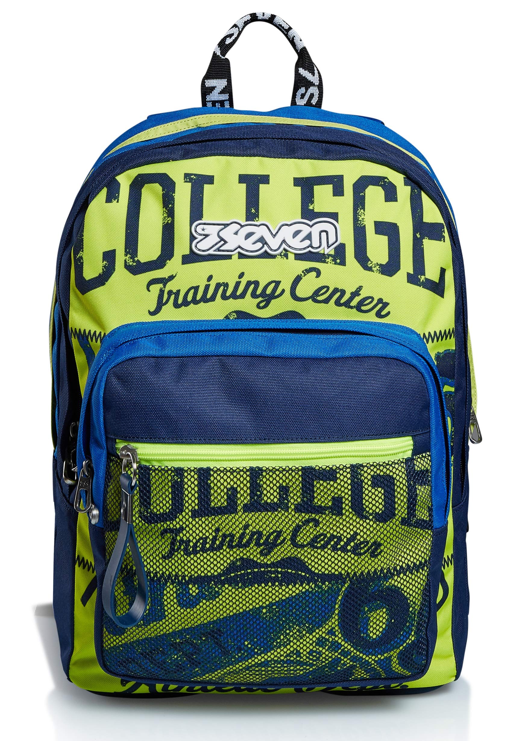 Seven Fitbright College Extra School Backpack, Blue, Double Compartment, School and Leisure