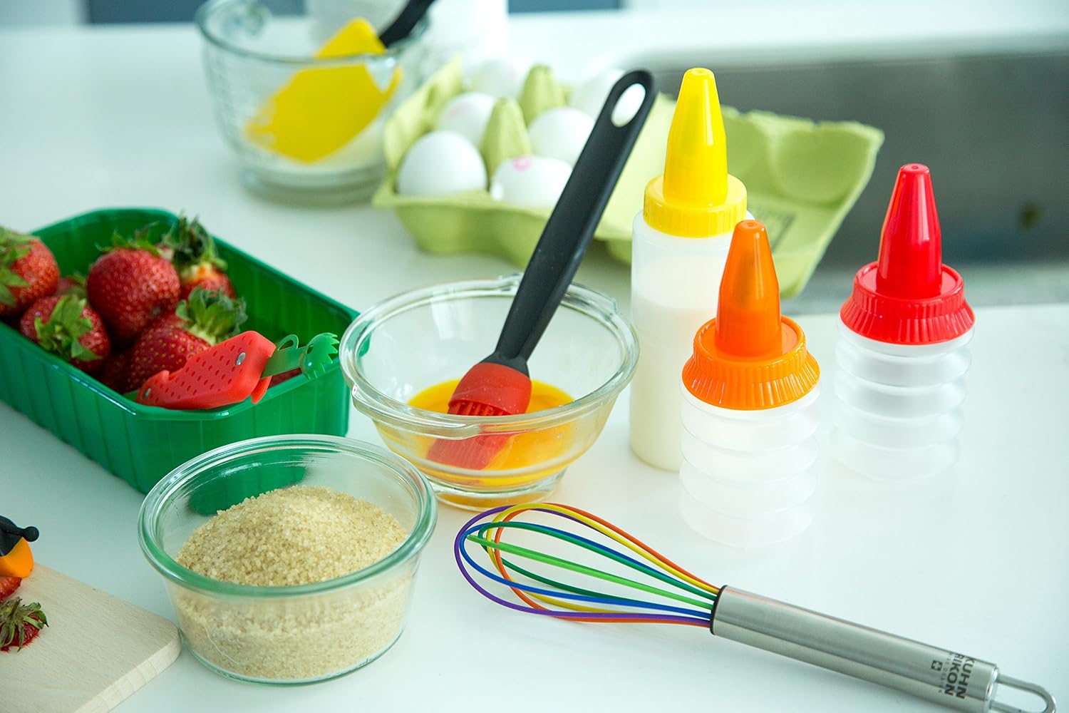 Kuhn Rikon 22266 Kitchen Tool Colori Egg Whisk Silicone Large, Multi-colour, 27.3 x 7 x 7 cm - Image 4