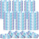 Glenmal 500 Pcs Holographic Plastic Party Wristbands Waterproof Event Neon Bracelets Wrist Bands Arm Bands for Water Parks Concerts Festivals Conferences Concerts(Vivid Style)