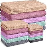Mixweer 20 Pcs Bath Towel and Washcloths Set for Bathroom Includes 5 Bath Towels 5 Hand Towels 10 Washcloths, Soft Coral Velvet Absorbent Quick Dry for Sports Shower Hotel Spa(Rich Color)