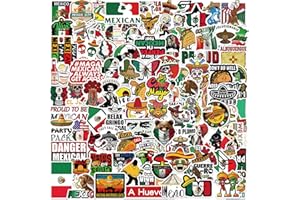ANUWKS 100pcs Mexican Hard Hat Stickers, Mexico Pride Patriotic Decals, Waterproof Vinyl Hardhat Accessories Blue Collar Gifts for Helmet, Hood, Water Bottle, Laptop, Tool Box, Cars
