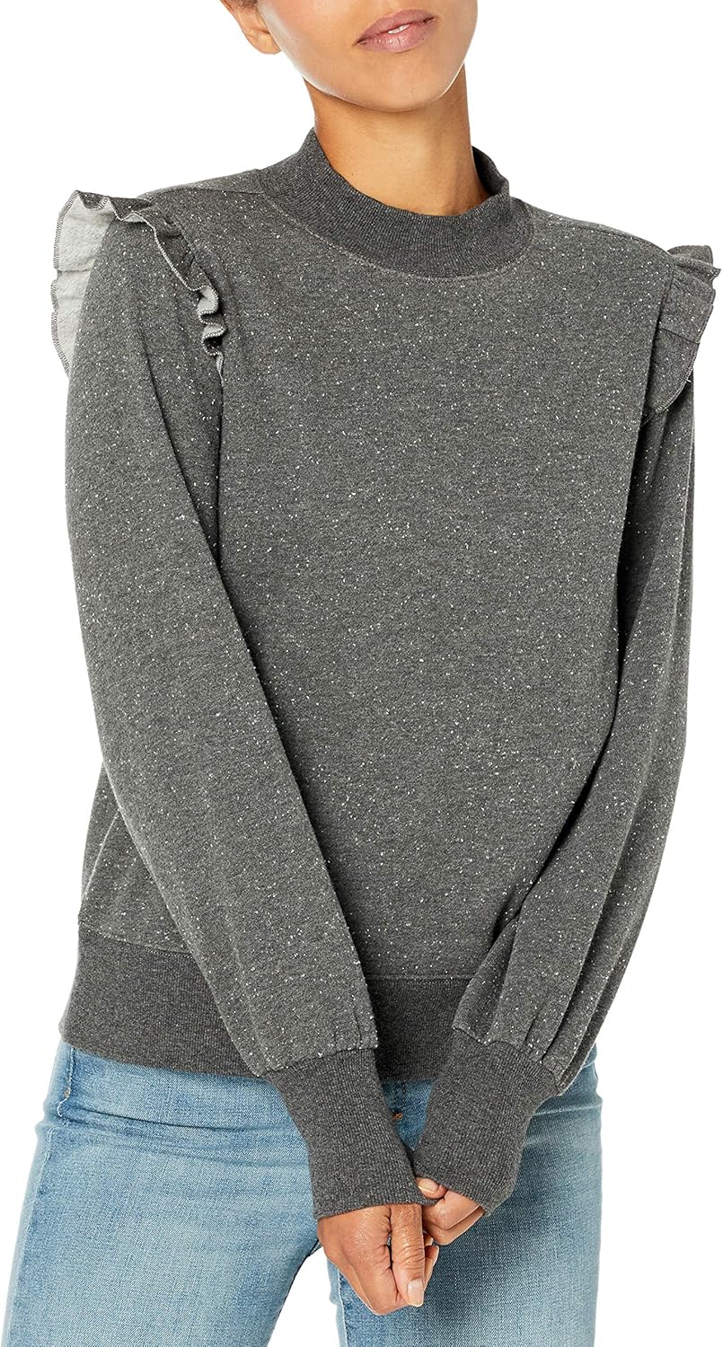 ruffle shoulder sweatshirt