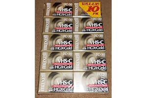 Maxell VHS-C Camcorder Videotapes HGX-Gold TC-30 (10 Pack)