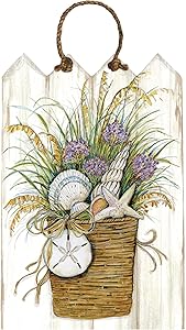 Studio M Door Decor Gifts from The Sea Decorative Front Door Sign with Ribbon Hanger, Durable Fade Resistant PVC, Made in The USA, 13.5" w x 20.25" h