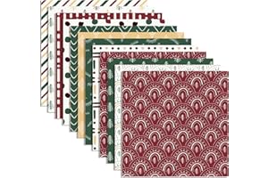 24 Sheets Christmas Boho Pattern Pad 11.8'' x 11.8'' Christmas Scrapbook Paper Pad Boho Red and Green Textured Patterned Doub