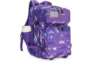 KXBUNQD 45L Military Tactical Backpack Hiking Backpacks Tactical Gear Camo Back Pack Army Molle Bag Rucksack Fitness Daypack