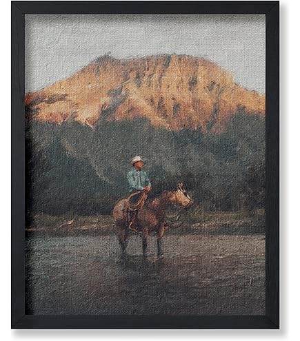 Œuvre D'art Encadrée – Selle Western Cow-boy, Ranch, Cheval, Décoration Murale Neuve