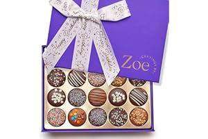 CRAVINGS BY ZOE Happy Birthday Chocolate Covered Cookie Gift Box | 20 Count | Gourmet Milk Chocolate Gift Basket & Dark Chocolate Sandwich Cookies | Birthday Gifts for Women & Birthday Gifts for Men