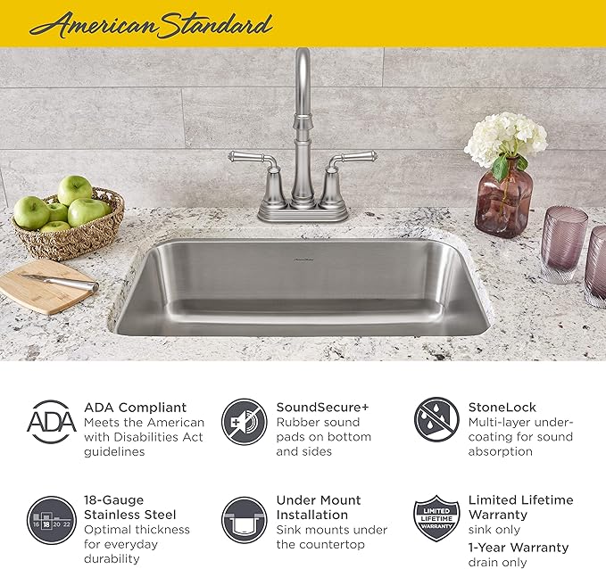 American Standard 18sb6301800s 075 Portsmouth 30 X 18 Ada Single