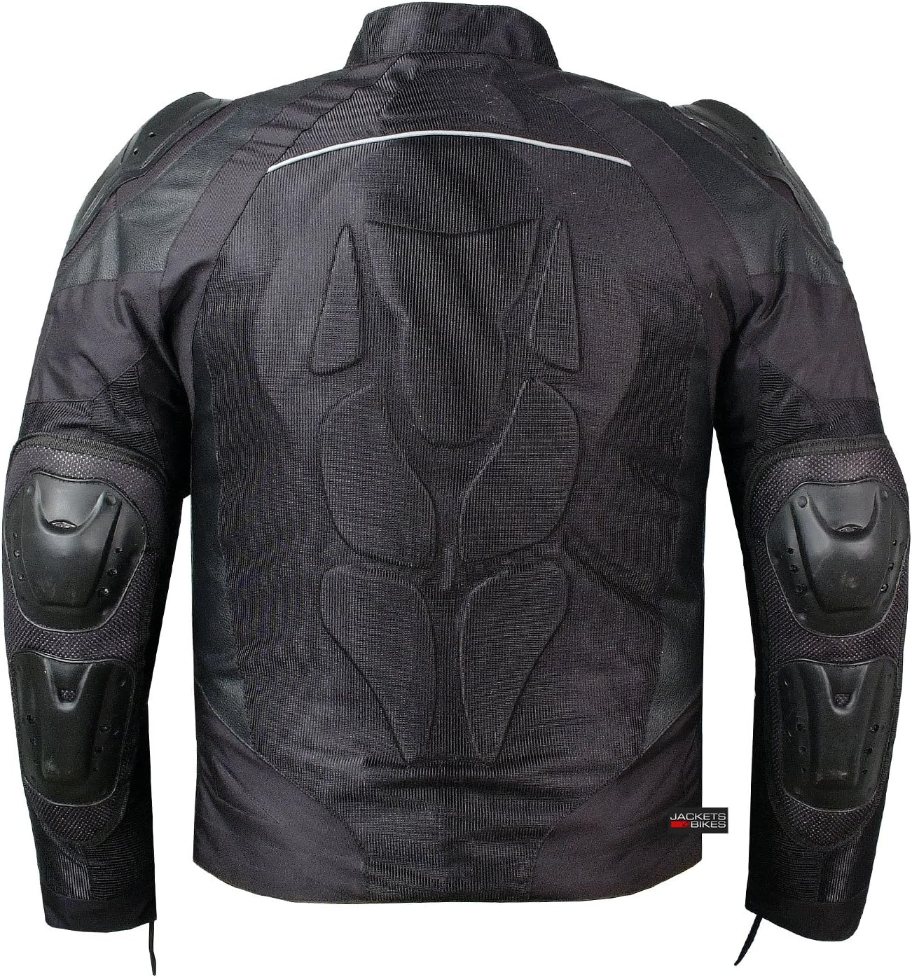 PRO LEATHER & MESH MOTORCYCLE WATERPROOF JACKET BLACK WITH EXTERNAL ARMOR XL: Automotive