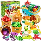 JOYIN Educational Toys Play Food Set for Toddlers, Cutting Food for Preschool Activities, Play Kitchen Accessories, Learning 