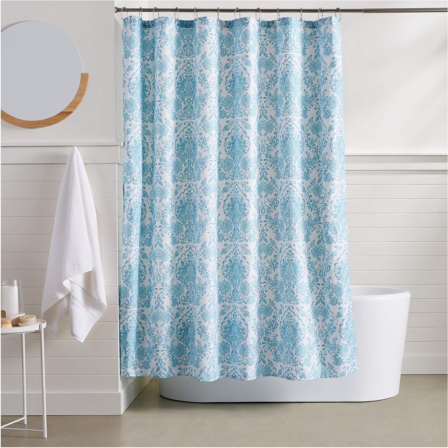 AmazonBasics Bella Shower Curtain Blue Amazon.in Home & Kitchen