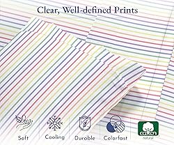 California Design Den Rainbow Stripe Twin-XL Sheets