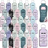 Heigble 36 Pcs Lipstick Holder Christian Key Chain Bulk Lip Balm Pouch with Metal Ring Religious Bible Gift(English)