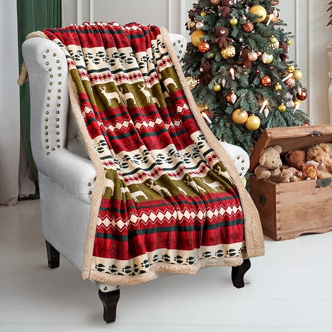 50" x 60"Sherpa Flannel Fleece Blanket Soft Cozy Warm Throw Sofa Couch Bed - Picture 1 of 6