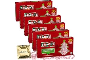 NOSH PACK Mini Christmas Candy Canes Individually Wrapped Bulk Peppermint Candies, with NP Mints, 35 Count, 6 Pack