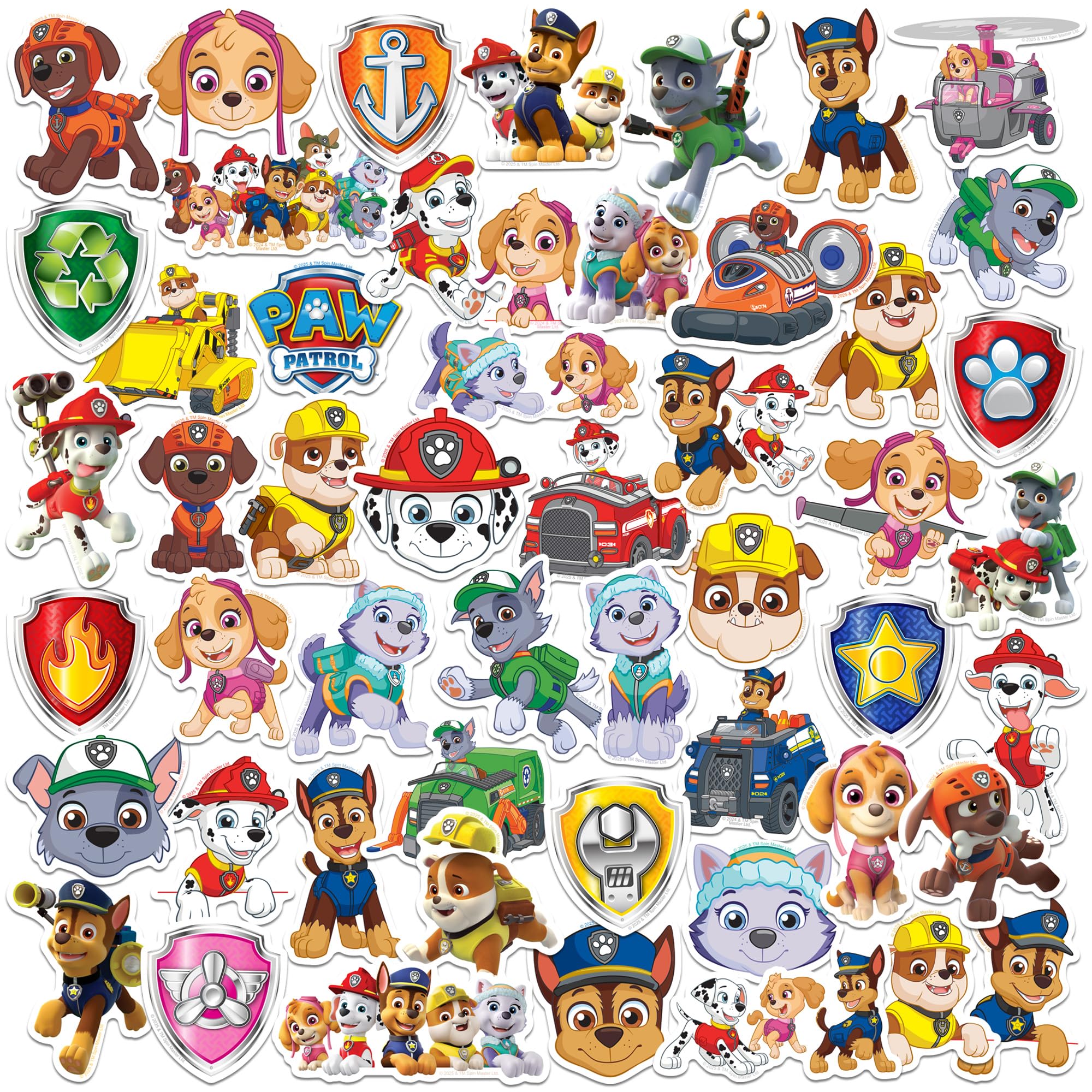 PAW Patrol 50ct Vinyl L Deluxe Stickers Variety, Tablet, Indoor/Outdoor