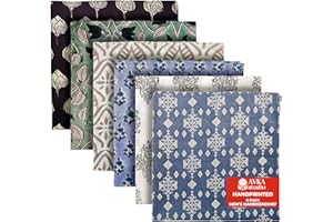 AVKA Studio Men's Handkerchiefs – 100% Cotton, 16x16 Soft Handcrafted Hankies for Men – Sweat Absorbing, Machine Washable, Thin & Lightweight - pack of 6