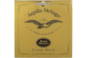Aquila New Nylgut AQ-2B Banjo Strings – Light Tension DBGDG - 1 Set of 5 (4th Red Series String) - Premium Synthetic Gut Strings for Bright Tone & Stable Tuning