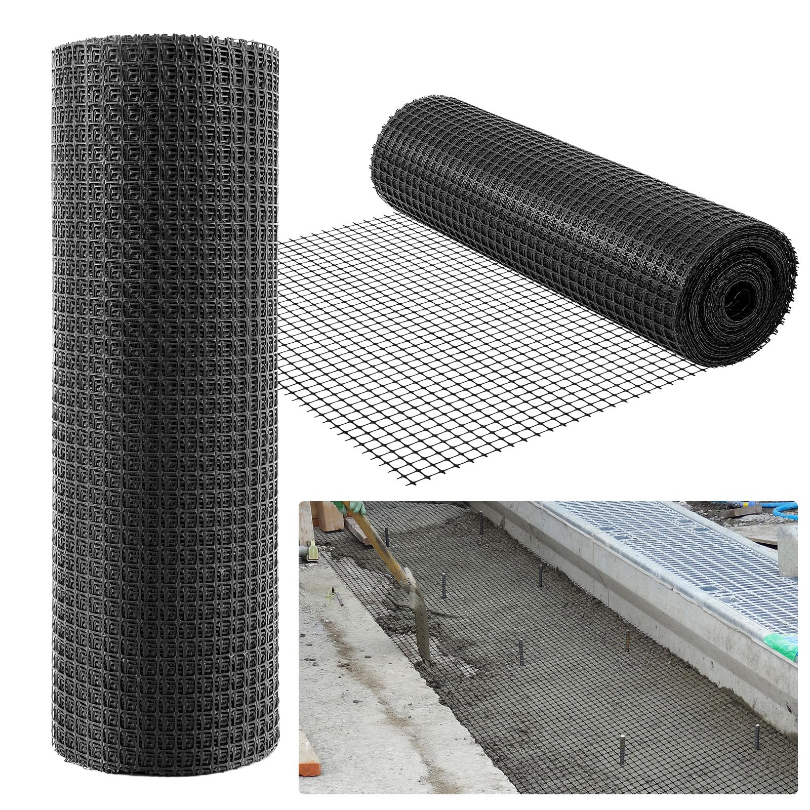 Photo 1 of 3ft x 164ft Bi-Directional Universal Retaining Wall Geogrid Driveway Stabilization Grids Gravel Grid Walls Geocell Geogrid for Retaining Wall