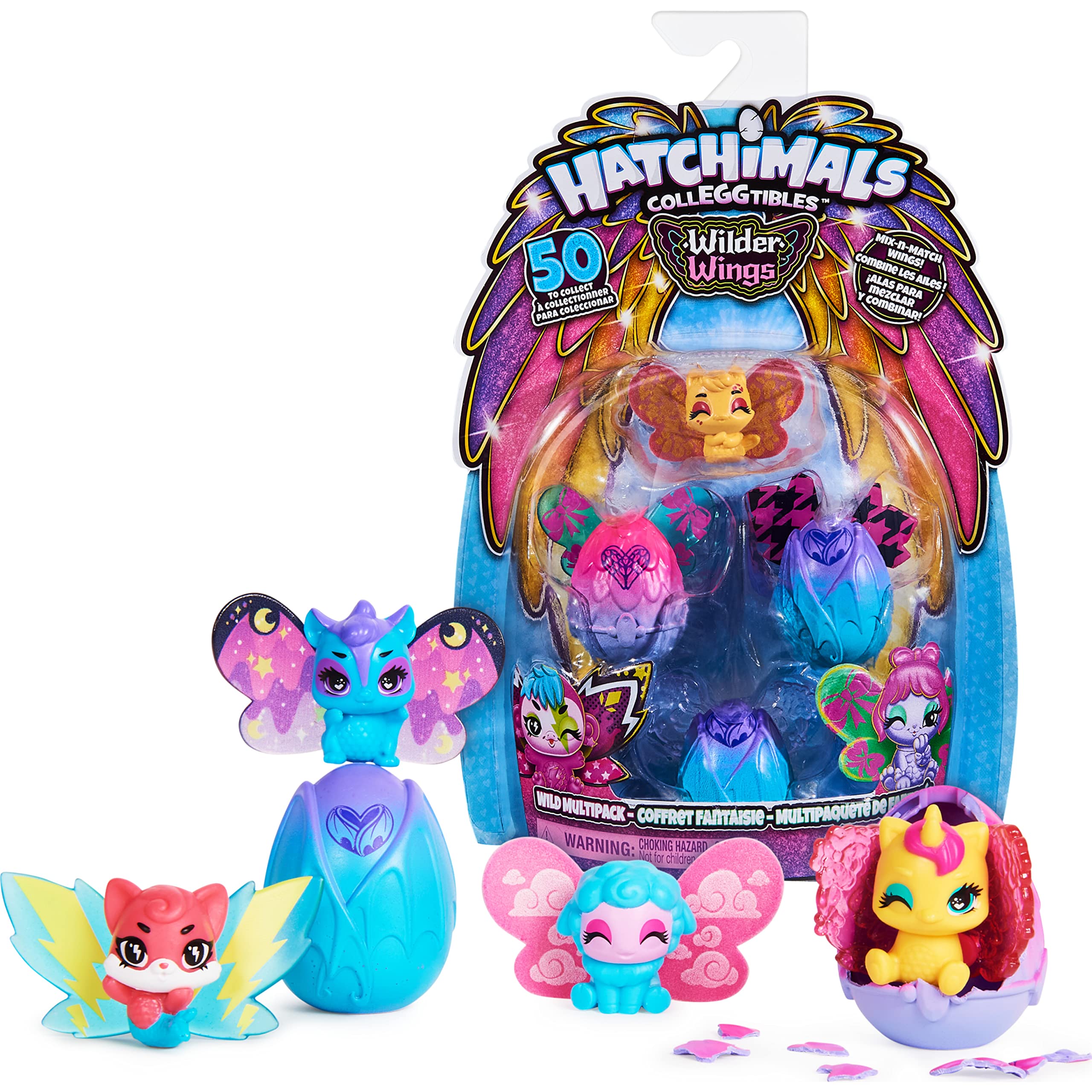 HATCHIMALS CollEGGtibles, Wilder Wings Multipack with 4 and 4 Mix and Match Wings (Styles May Vary)