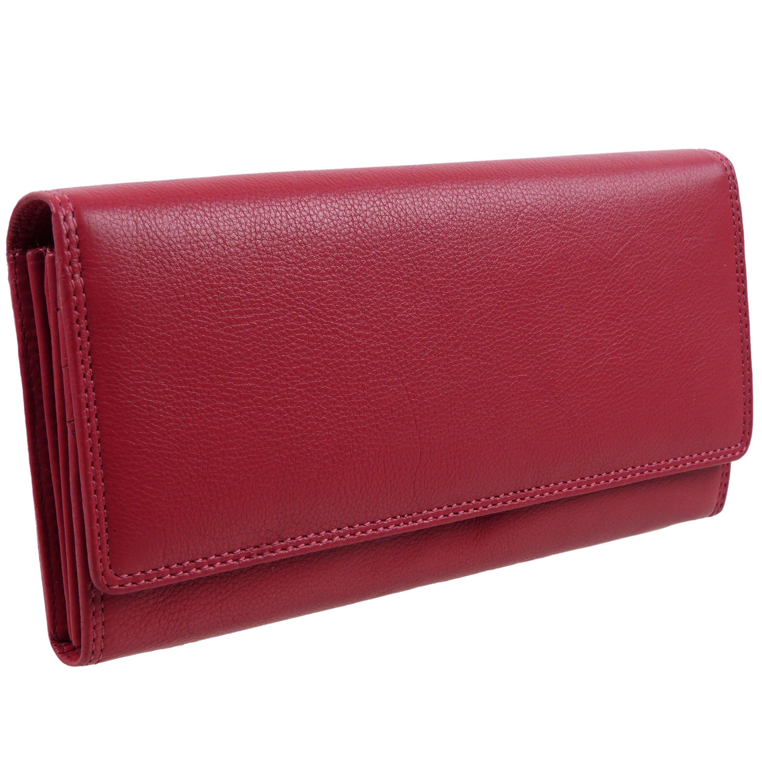 Visconti Ladies Larger Leather Purse Wallet Heritage Collection Gift Boxed (Fuchsia)