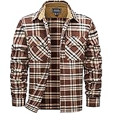 Cotrasen Mens Flannel Shirts Cotton Long Sleeve Plaid Shirts Button Down Casual Lightweight Shirts with 2 Pockets