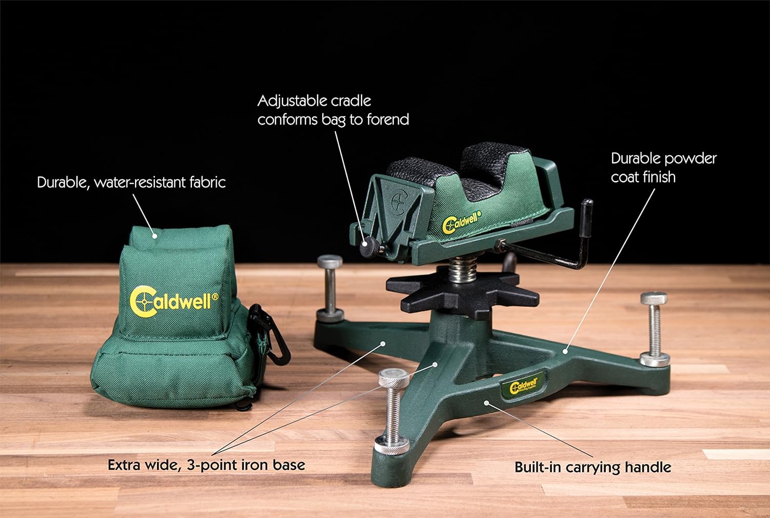 Caldwell The Rock Deluxe Front Rest Combo Adjustable Ambidextrous Rifle Shooting Rest for Outdoor Range : Sports & Outdoors