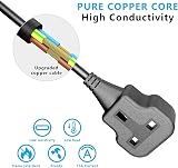 LIPWEL 1 Meter Short Extension Lead 13A Single UK Plug Socket Black view 3