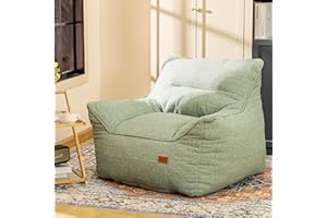 CVORTLL Bean Bag Chair with Filler, Bean Bag Sofa Chair with Tufted Soft Armrests Plush Lazy Sofa Comfy Chair,Large BeanBag Chair for Adults in Livingroom, Bedroom