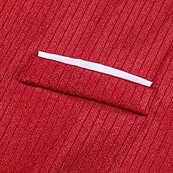 Barry.Wang Men Red Formal Vest Striped V-neck