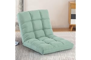 YI DANICA Floor Chair with Back Support Folding Chair with 6 Adjustable Position, Padded Sleeper Bed, Floor Gaming Chair, Meditation Chair for Adults