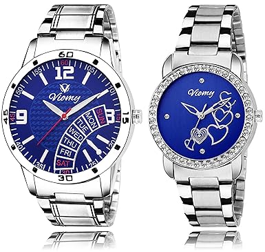 11006 Unique Collection Analogue Royal Blue dial Watch for Couple