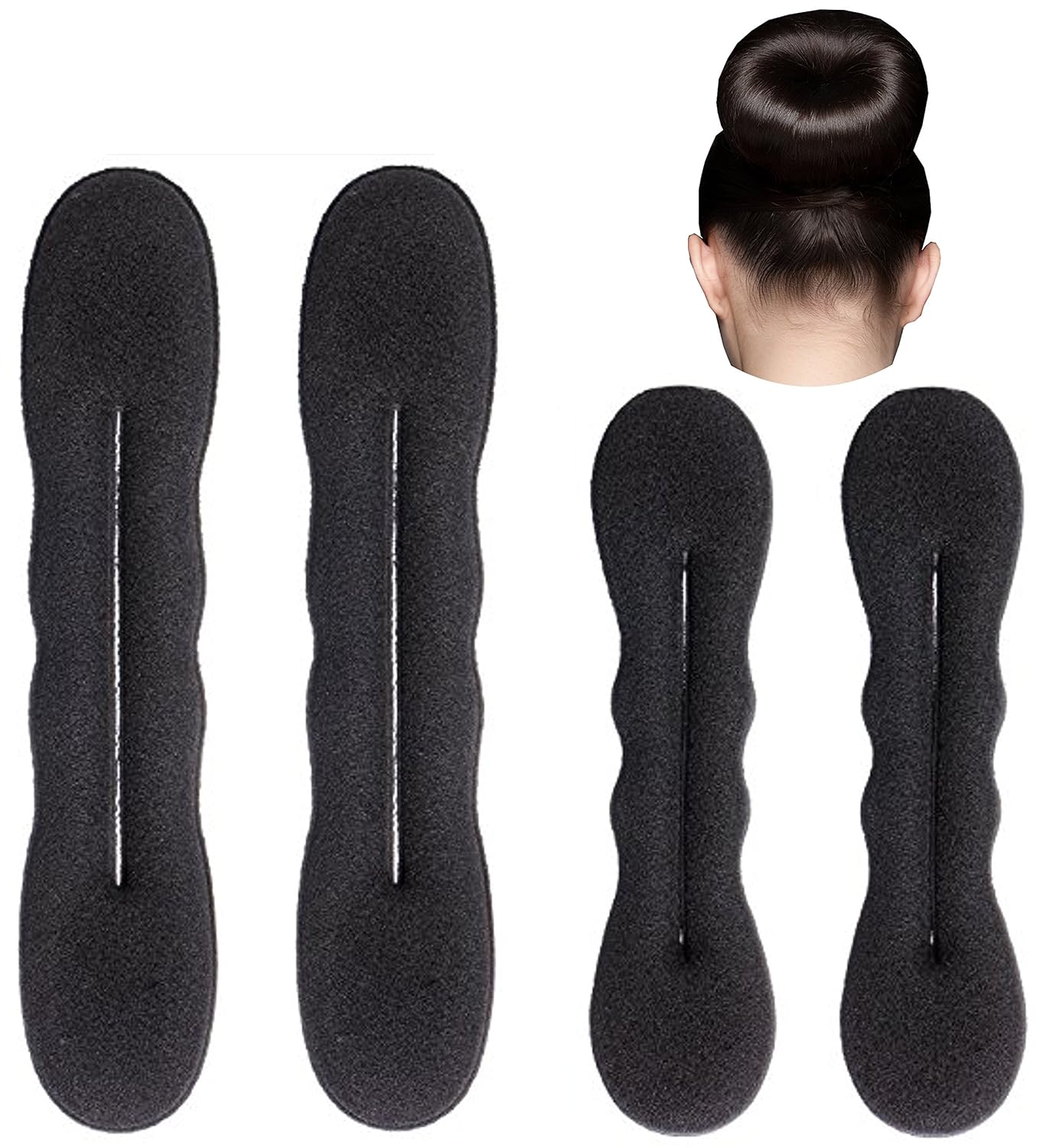Amazon Com Styla Hair Magic Bun Maker 2 Small 2 Large Foam