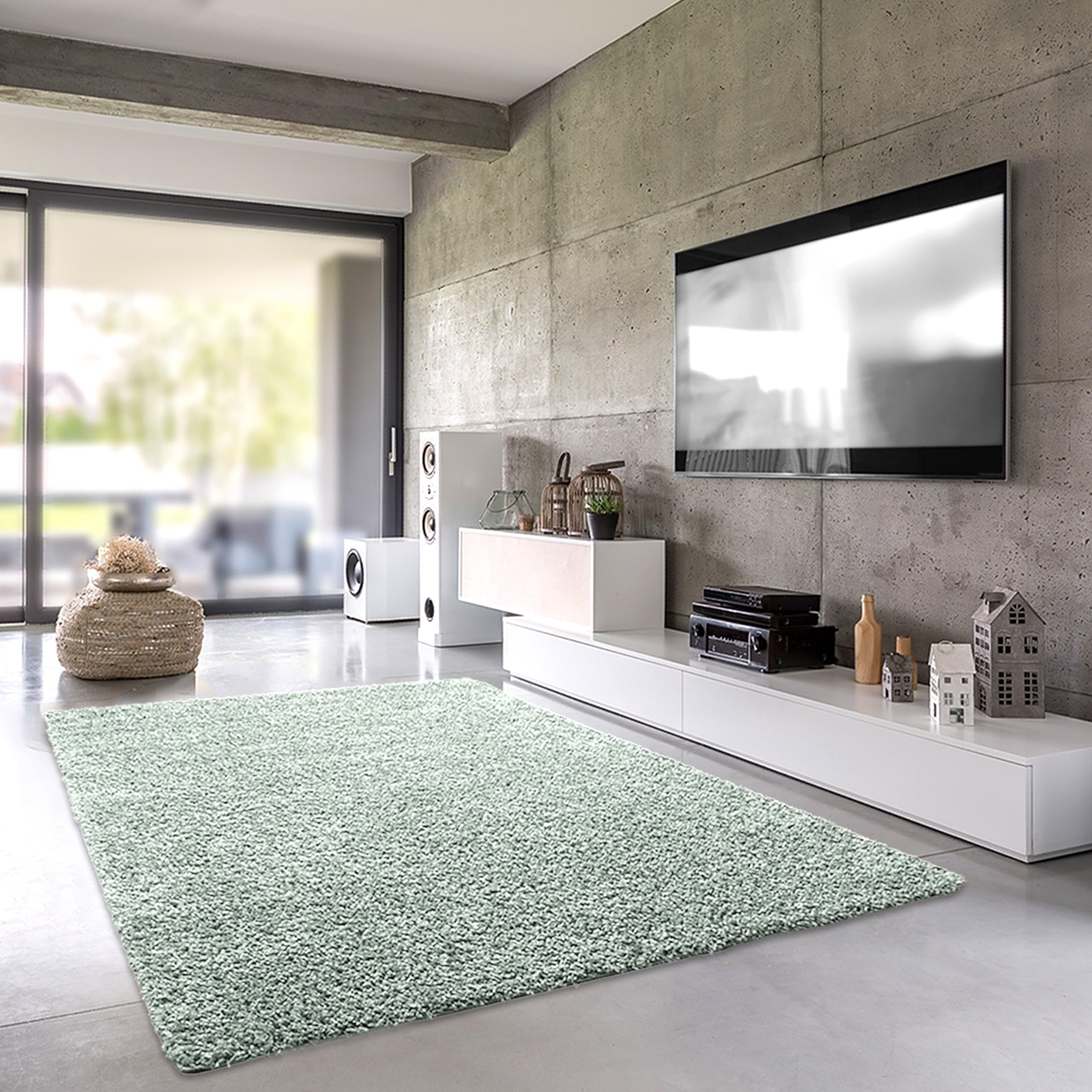 Teporio Shaggy Carpet | Fluffy high pile for the living room, bedroom or children's room | monochrome, pollutant tested, suitable for allergy sufferers