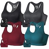 FITTIN Racerback Sports Bras for Women - Padded Seamless Support Bra for Yoga Gym Workout Fitness