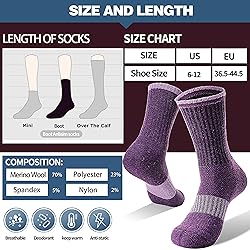 Anlisim Merino Wool Socks for Women Hiking Thermal