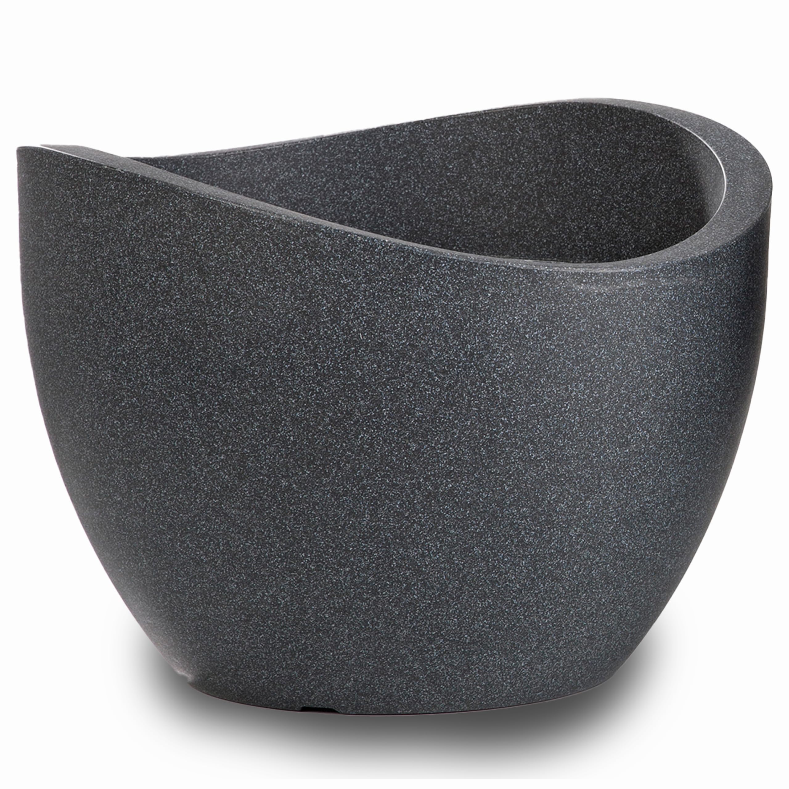 Scheurich Wave Globe, Planter made of Plastic, Black-Granite, 50 cm diameter, 37 cm height, 37 l Vol.