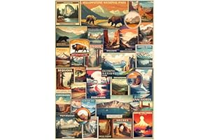 PICKFORU Vintage National Parks Puzzle for Adults 1000 Pieces, Travel Poster Landscape Puzzle Including Yellowstone Zion Acadia Yosemite, Nature Jigsaw Puzzles Scenery Mountain Scene